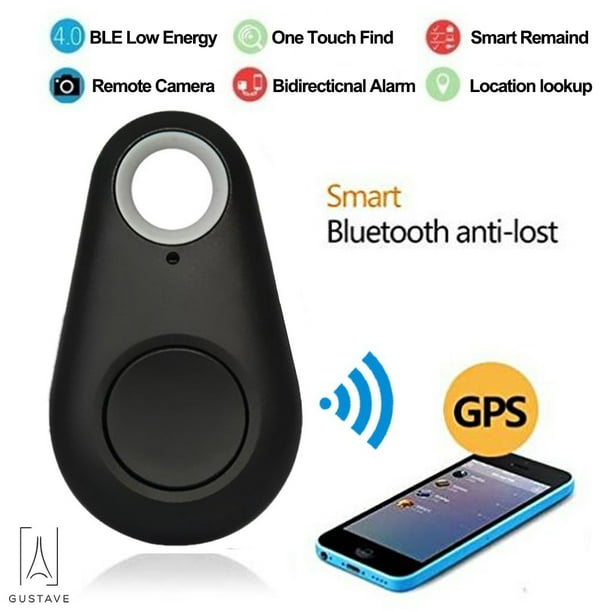 Wireless Bluetooth 4.0 Anti-lost/Anti-Theft Alarm Device/Tracker key finder GPS Locator with Camera remote shutter and Recording Function for iPhone 4S/5/5S/5C/6/6 Plus/iPad Mini/iTouch 5/iPad 3/4 and Android 4.3 or above Keychain Black 
